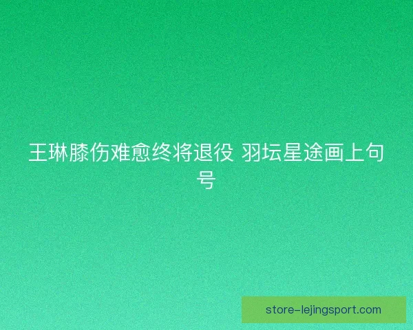王琳膝伤难愈终将退役 羽坛星途画上句号