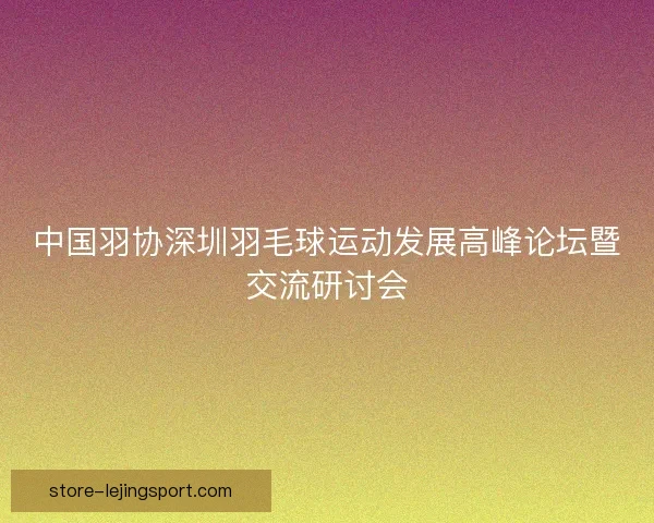 中国羽协深圳羽毛球运动发展高峰论坛暨交流研讨会